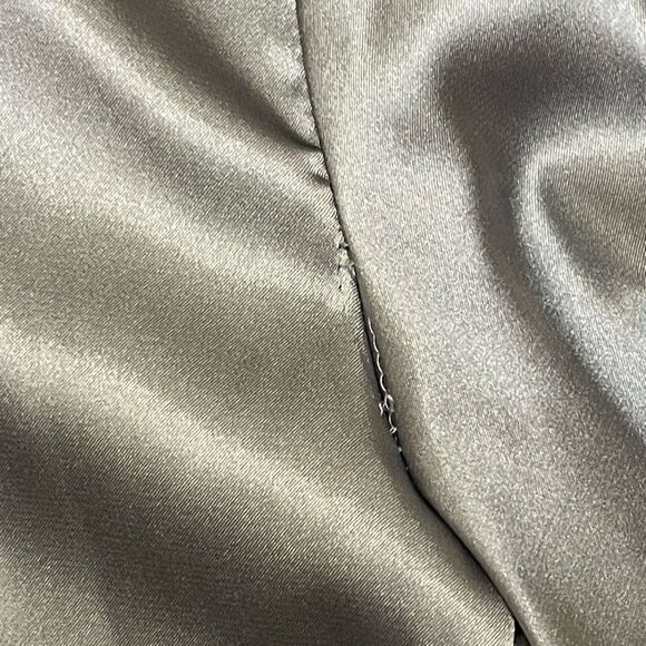 Kasper Charcoal Blazer Trousers Silver Satin Blouse Pantsuit Size 4P Office EUC - Picture 14 of 14